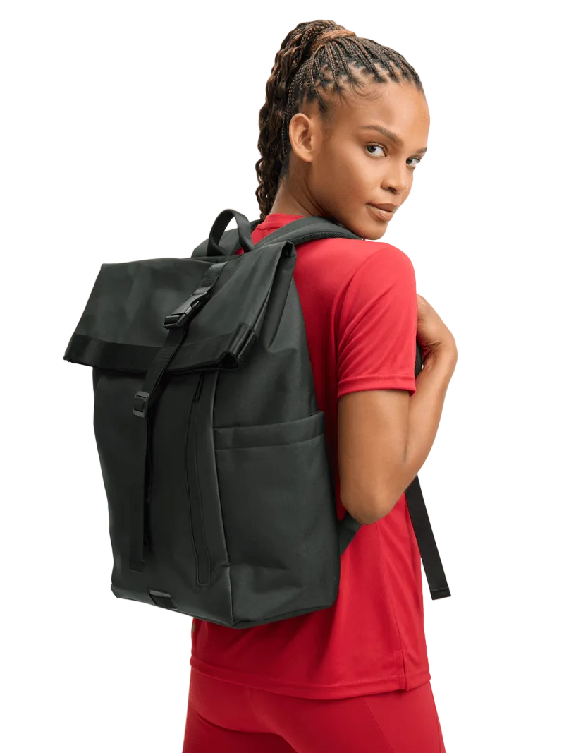 TS Roll Top Black Backpack